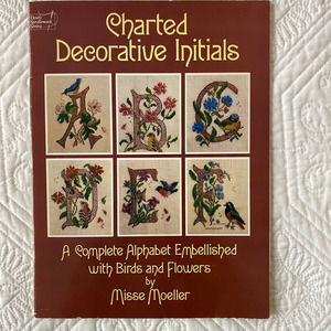 Misse Moeller Charted Decorative Initials Needlework Book Flowers Birds